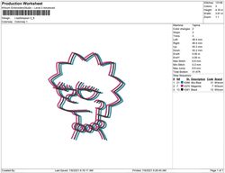 lisa simpson /anime design / anime embroidery pattern/ design pes dst vp3 format