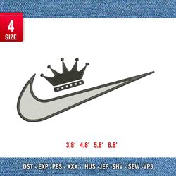 swoosh crown queen embroidery design suitable for hoodies, clothes, t-shirts for gifts