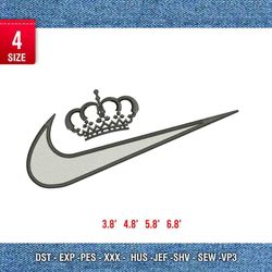 swoosh crown king embroidery design suitable for hoodies, clothes, t-shirts for gifts