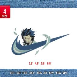swoosh grey fullbuster embroidery design/ anime design/ embroidery pattern/ design pes dst vp3 format