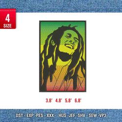 bob marley embroidery design/ artist design/ embroidery pattern/ design pes dst vp3 format