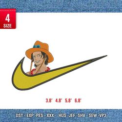 swoosh portgas d ace embroidery design/swoosh design/ embroidery pattern/ design pes dst vp3 format
