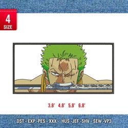 zoro bite the sword b / logo embroidery design/ anime design/ embroidery pattern/ design pes dst vp3 form