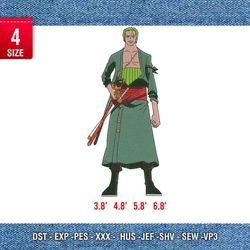 zoro pose b / logo embroidery design/ anime design/ embroidery pattern/ design pes dst vp3