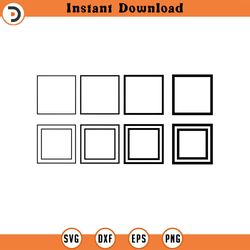 square frames different strokes bundle pack, square frame svg, border svg, square frame svg bundle different strokes,out