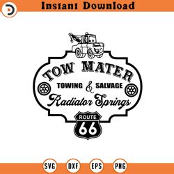 tow mater towing & salyage radiator springs, svg silhouette, cricut file