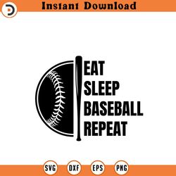 baseball svg file eat sleep baseball repeat