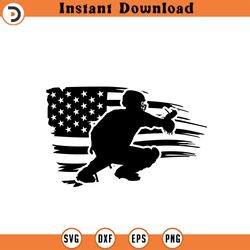 baseball svg file us flag catcher baseball