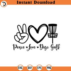 disc golf svg file peace love disc golf