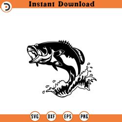 fish svg file fishing bass silhouette 1 fi