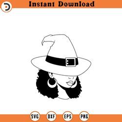 halloween witch woman silhouette african american svgyy png