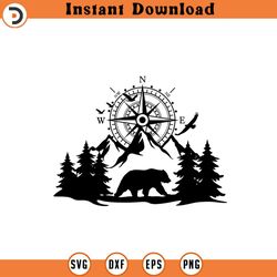 bear svg mountain scene svg bear png