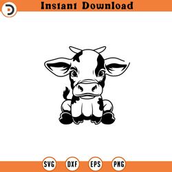 cute cow svg baby farm cow sitting