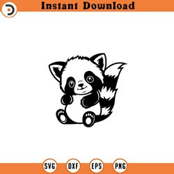 cute red panda sitting svg cute red