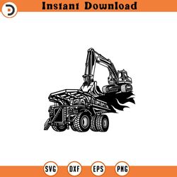 dump truck with track hoe svg quarry truck