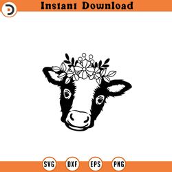 floral cow svg cute cow svg floral animal