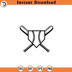 home plate svg cross bats svg baseball