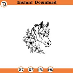 horse svg file horse with flowers svg