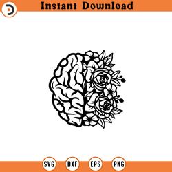 mental health matters svg brain with flowers