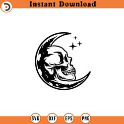 skull moon svg laughing skull moon clipart