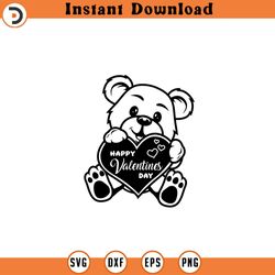 teddy bear with love svg valentines bear