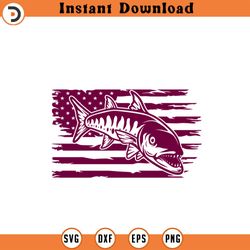 usa flag barracuda svg fishing svg barra