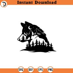 wolf scene svg wolf pack svg howling