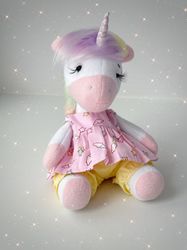 unicorn doll. handmade doll. unicorn toy for nursery decor. soft doll. decor for girl room. unique soft toy