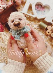 teddy bear, teddy bear with a bow, memory bear, teddy bear artist, toy for nursery decor, unique teddy bear