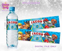 paw patrol juice label, paw patrol bottle label, paw patrol sticker, paw patrol birthday,