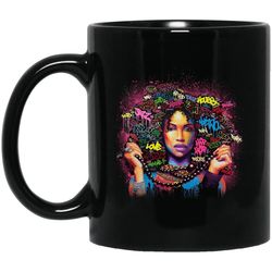 black is beautiful afro girl coffee mug melanin poppin women cup design