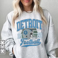 vintage detroit football sweatshirt, shirt retro style 90s vintage unisex crewneck, graphic tee gift for football fan sp