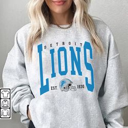 vintage detroit football sweatshirt, vintage style detroit football crewneck, football crewneck, detroit football hoodie