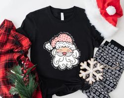 Christmas Santa Shirt, Retro Santa T-Shirt, Xmas Shirt For Women, Vintage Pink Santa Tees, Holiday Clothing Women, Class