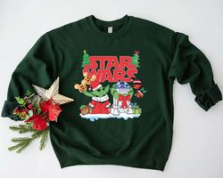 Star Wars Christmas Sweatshirt, Baby Yoda Christmas Sweatshirt, Disney Trip Sweatshirts, Xmas Holiday Gift Tee, Xmas Bab