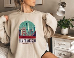 San Francisco Shirt, Golden Gate Bridge Shirt, Travel To California, California Trip Hoodie, ,San Francisco Skyline Tee,