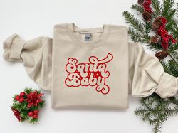 santa baby shirt, santa baby retro vibes tee, christmas sweatshirt, cute womens christmas gift, xmas gift, christmas par