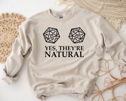 Yes They're Natural Shirt, Dungeons and Dragons Inspired Tee, DND Tshirt, D&D Apparel, Dungeon Master Shirt, DND Dice Ta