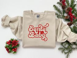 santa baby shirt, santa baby retro vibes tee, christmas sweatshirt, cute womens christmas gift, xmas gift, christmas par