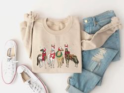 christmas horse sweatshirt unisex horse sweater horse trainer gift horse girl shirt horse christmas crewneck horse hoodi