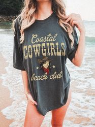 coastal cowgirl tee comfort colors retro cowgirls beach club vintage western beach cover up tshirt dress summer graphic
