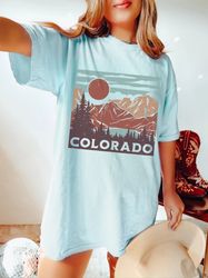colorado shirt comfort colors colorado rocky mountains usa national park gift oversized t shirt boho hippie camper hikin