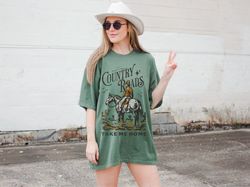 country roads take me home shirt comfort colors country music shirt cowboy tee j denver country concert nashville shirt