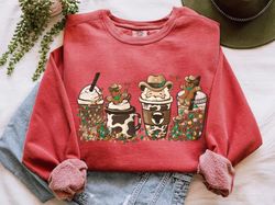 cowboy santa sweatshirt comfort colors western christmas coffee crewneck santa face shirt santa claus christmas pjs howd