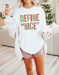 define nice shirt comfort colors dear santa naughty list retro christmas tshirt festive christmas gifts for her matching