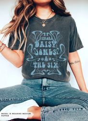 distressed daisy jones and the six comfort colors oversized daisy t-shirt billy dunne aurora world tour book merch 70s b