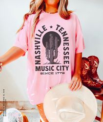 Nashville Music City Comfort Colors Nash Bash Western Bride Vintage Country Music Shirt Desert Cactus Oversized Tshirt N
