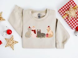 christmas cats sweatshirt, christmas sweater, christmas gift, meowy christmas shirt, cat lover gift for christmas, chris