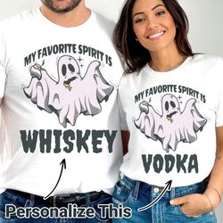 my favorite spirit is custom halloween party shirt, couples halloween shirt, personalized halloween tee, halloween party