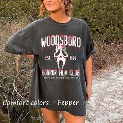 vintage woodsboro horror club t-shirt, ghostface shirt, horror film club shirt, scary halloween shirt, spooky season shi